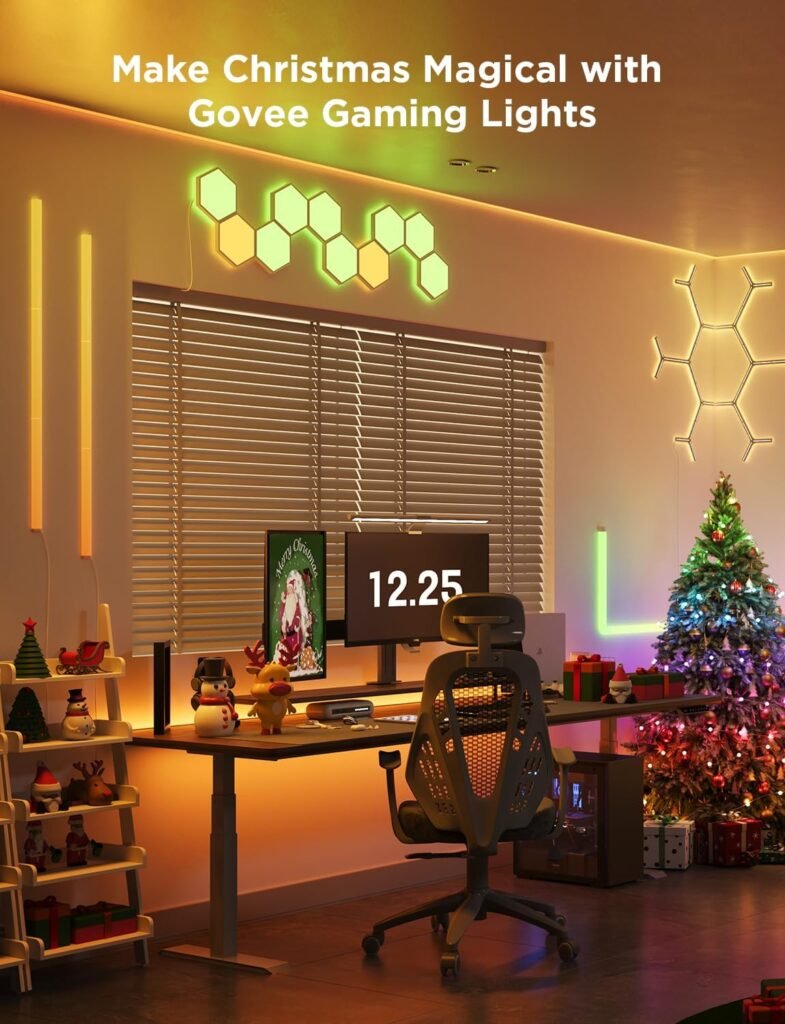 Govee Glide LED Wall Lights, RGBIC Wall Lights, Works with Alexa and Google Assistant, Smart Glide Lively Light Bars for Gaming Room Christmas Decor and Streaming, Multicolor Glide Sconces, 6 pcs