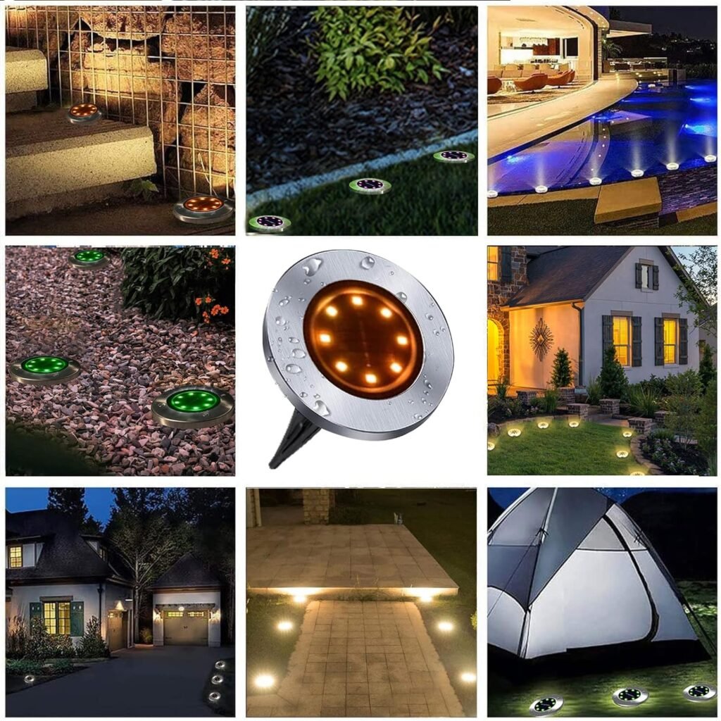 Rayolon Solar Ground Lights, Waterproof Solar Garden Lights, Upgraded Outdoor Garden Waterproof Bright in-Ground Lights, Landscape Lights for Pathway,Yard,Deck,Lawn,Patio,Walkway (12 Pack Warm Light)