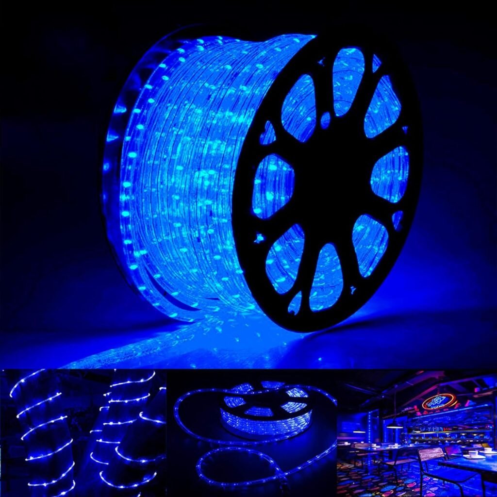 150ft LED Rope Lights Outdoor, 1080 LED Connectable and Flexible Tube Lights with 8 Modes, Waterproof LED Rope Lighting for Garden, Patio, Bedroom, Party, Pool, Indoor Outdoor Decoration (Blue)