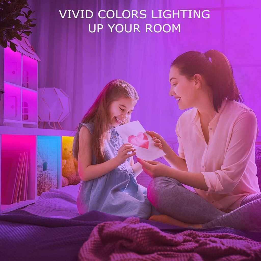 Keepsmile 100ft Led Strip Lights (2 Rolls of 50ft) Bluetooth Smart App Control Music Sync Color Changing RGB Led Light Strip with Remote,Led Lights for Bedroom Room Home Decor Party Festival