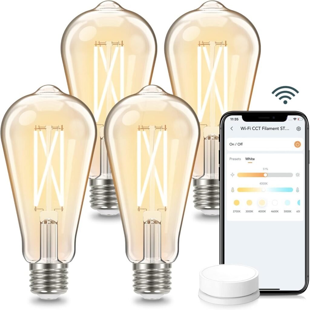 Linkind Smart Light Bulbs with Remote Control, Smart Bulb That Work with Alexa  Google Home, 16 Million Color Changing Light Bulbs 60W, A19 E26 2.4Ghz WiFi Light Dimmable,1800K-6500K,800lm 4 Pack