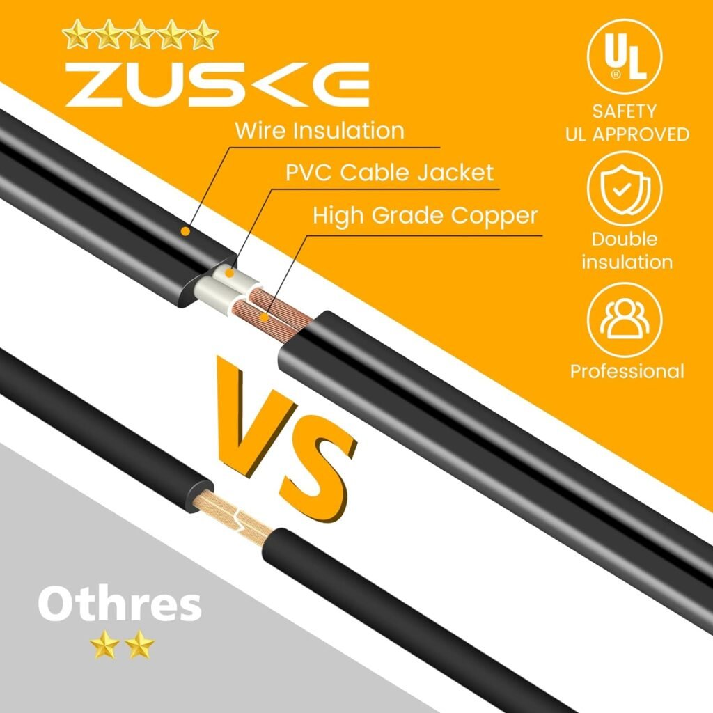 Zuske Outdoor String Lights, 240FT LED Patio Lights with 120+4 ST38 Vintage Edison Shatterproof Bulbs, Waterproof Connectable Dimmable Outside Hanging Lights for Backyard Bistro Porch Garden(120FTx2)