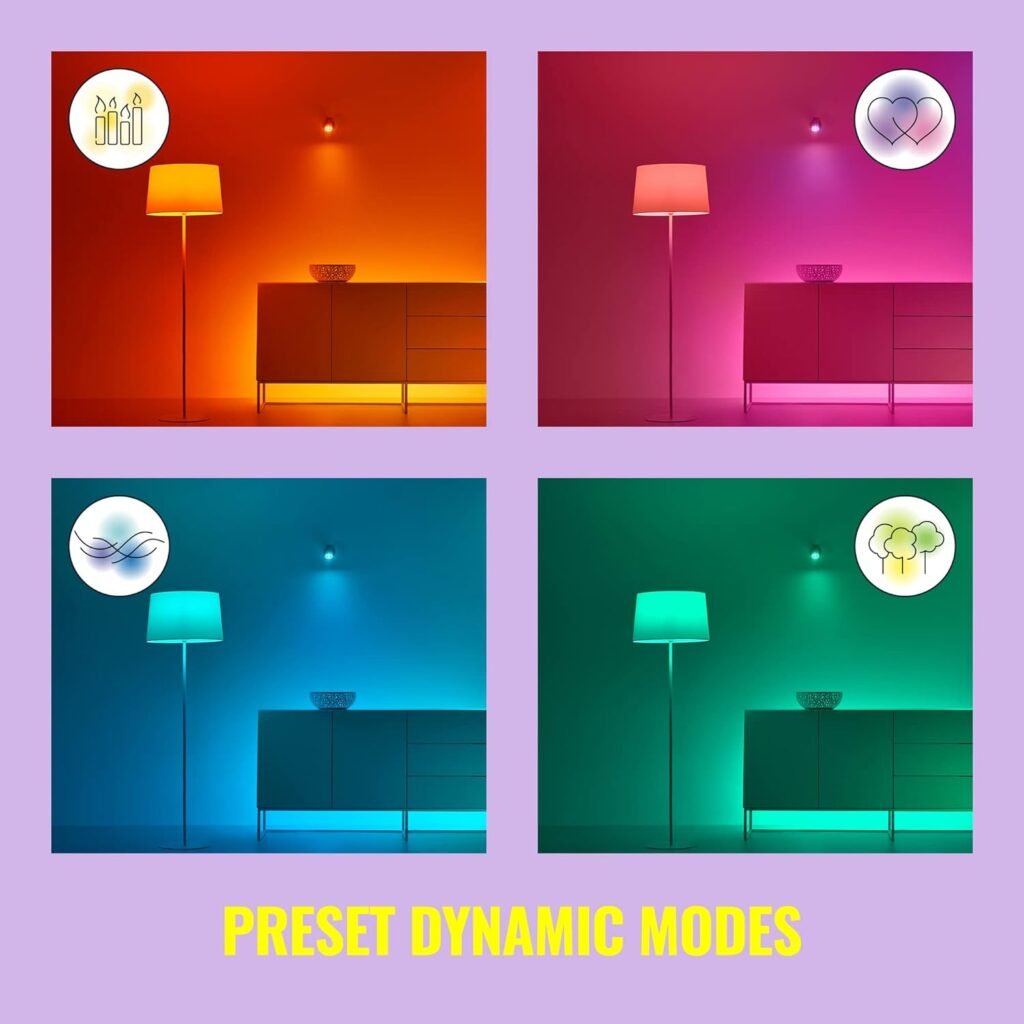 WiZ 60W A19 Color LED Smart Bulb - Pack of 1 - E26- Indoor - Connects to Your Existing Wi-Fi - Control with Voice or App + Activate with Motion - Matter Compatible