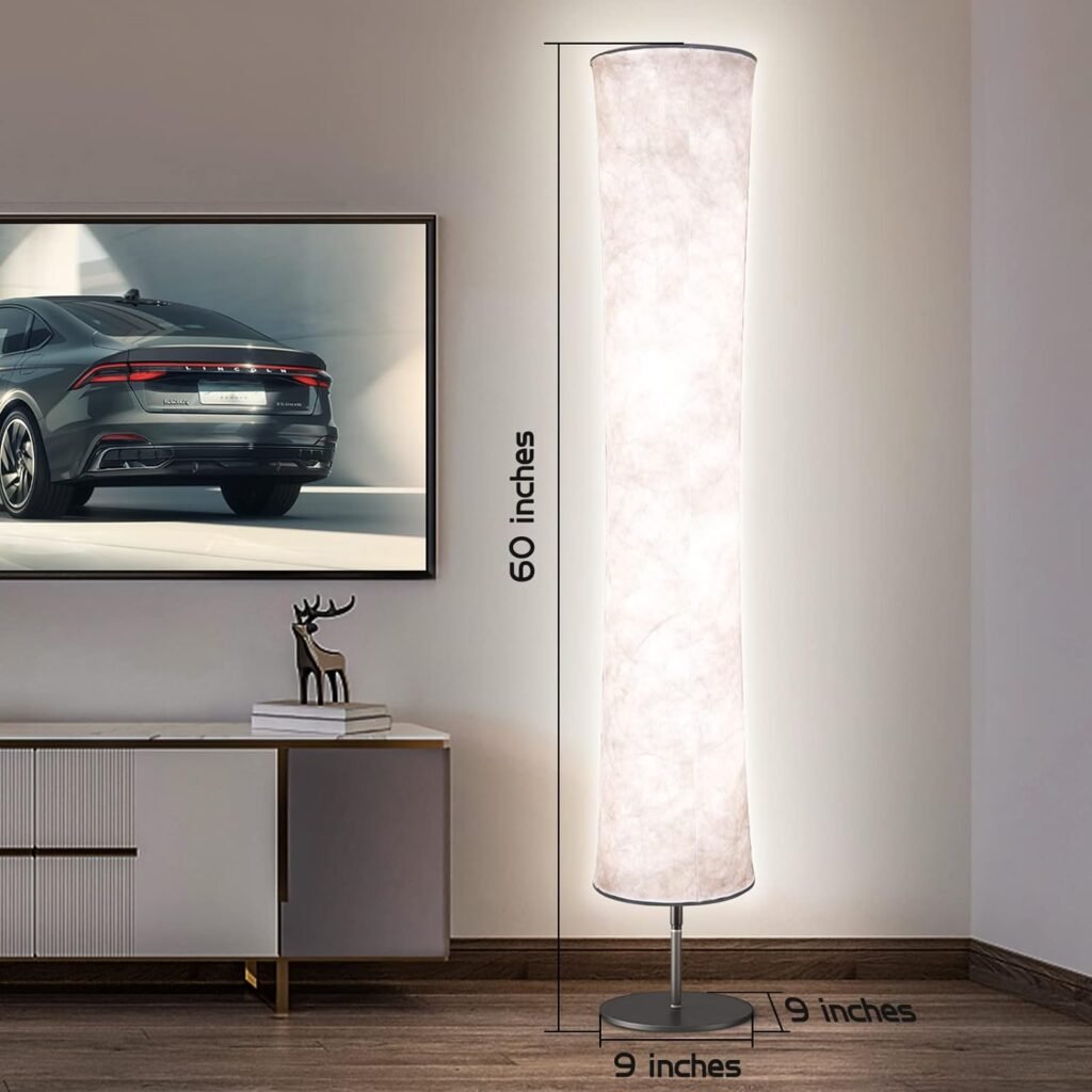 Torchlet RGB Led Smart Lamp Alexa APP Control, Color Changing Modern Floor Standing Lamp with DIY Mode, Music Sync and White Fabric Shade for Living Room Bedroom Game Room