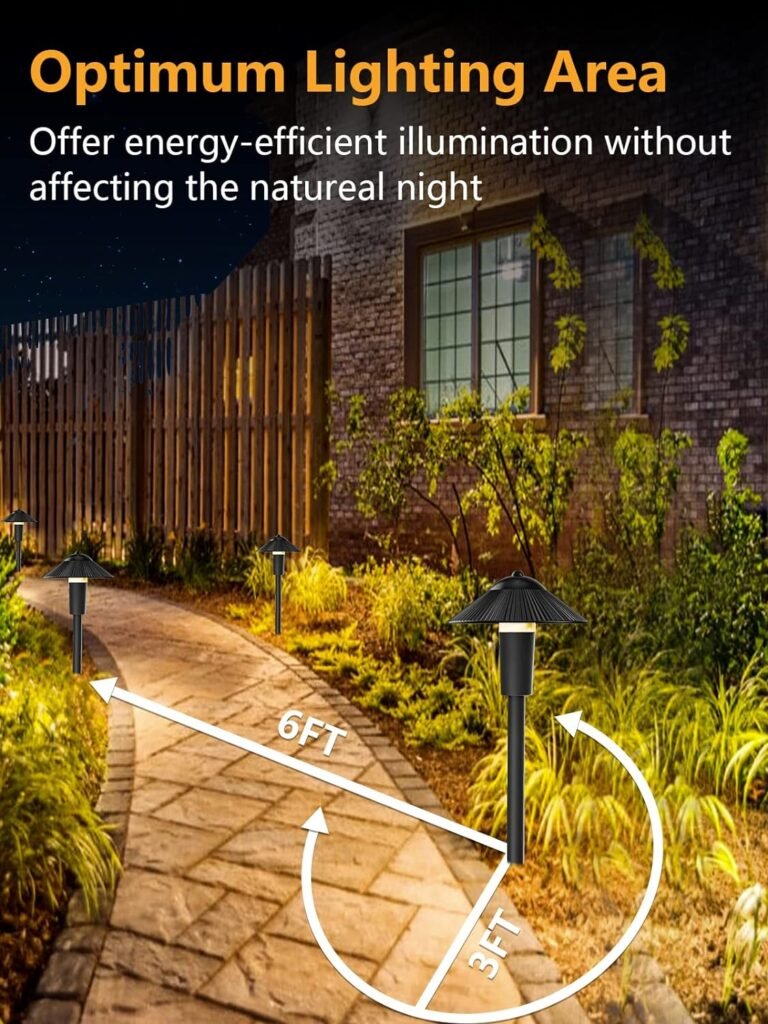 ZUCKEO LED Low Voltage Landscape Lights 5W Pathway Lights Low Voltage, 12-24V Waterproof Landscape Path Lights Walkway Light, 3000K Landscape Lighting for Yard Garden Patio, 10 Pack