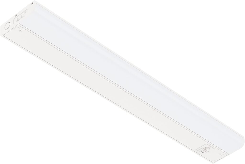 GETINLIGHT Dimmable Hardwired Only 3 Color Under Cabinet LED Lights, 24-inch, Soft White(3000K), Bright White(4000K), Daylight White(5000K), Matte White Finished, ETL Listed, IN-0201-13-WH-345K