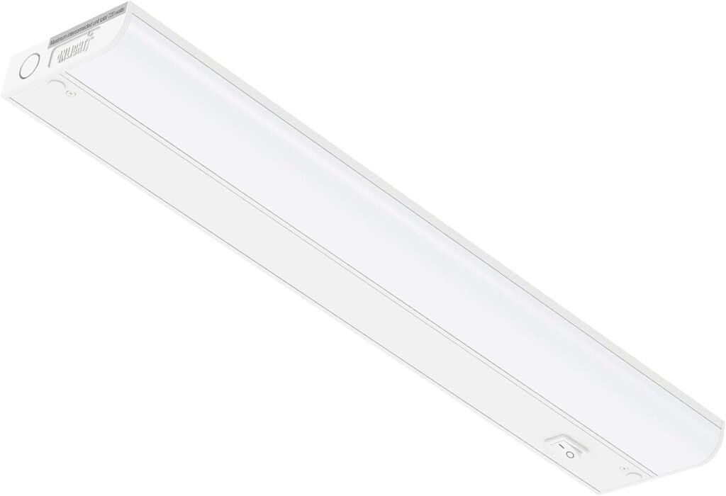 GETINLIGHT Dimmable Hardwired Only 3 Color Under Cabinet LED Lights, 24-inch, Soft White(3000K), Bright White(4000K), Daylight White(5000K), Matte White Finished, ETL Listed, IN-0201-13-WH-345K