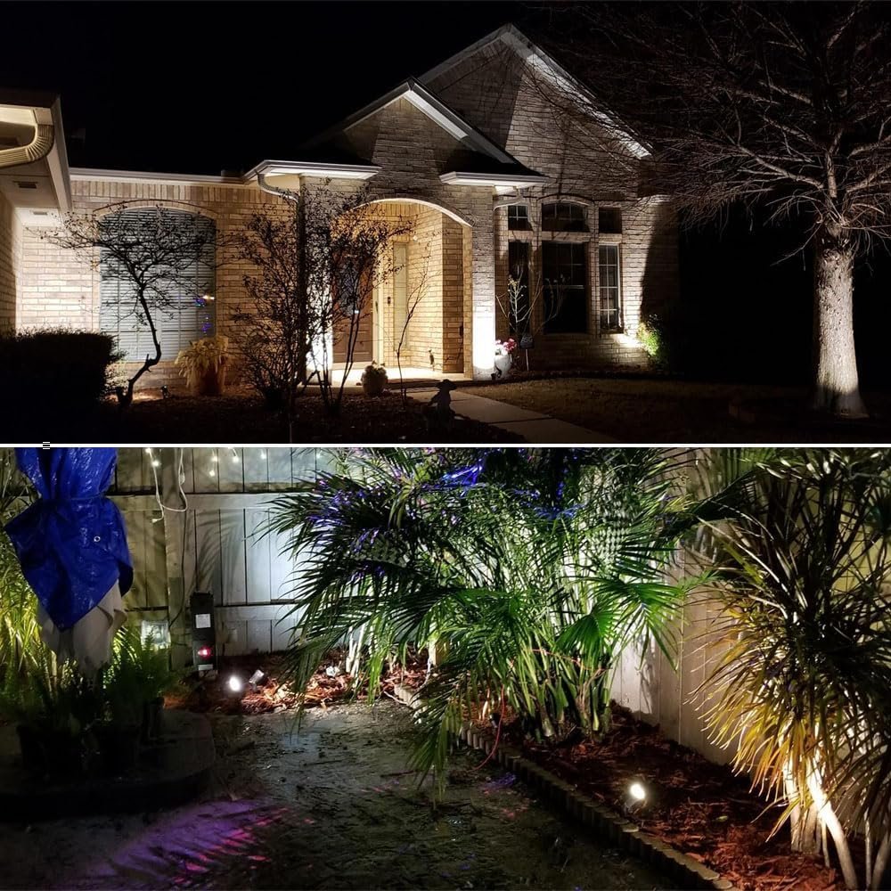 Spotlights Outdoor, 18W 800lm RGB Color Changing Landscape Lights 110V Plug in LED Spot Lights with Remote, IP66 Waterproof Outdoor Lights for Tree Yard House, 66.2ft Cord, UL Listed, 6 Pack