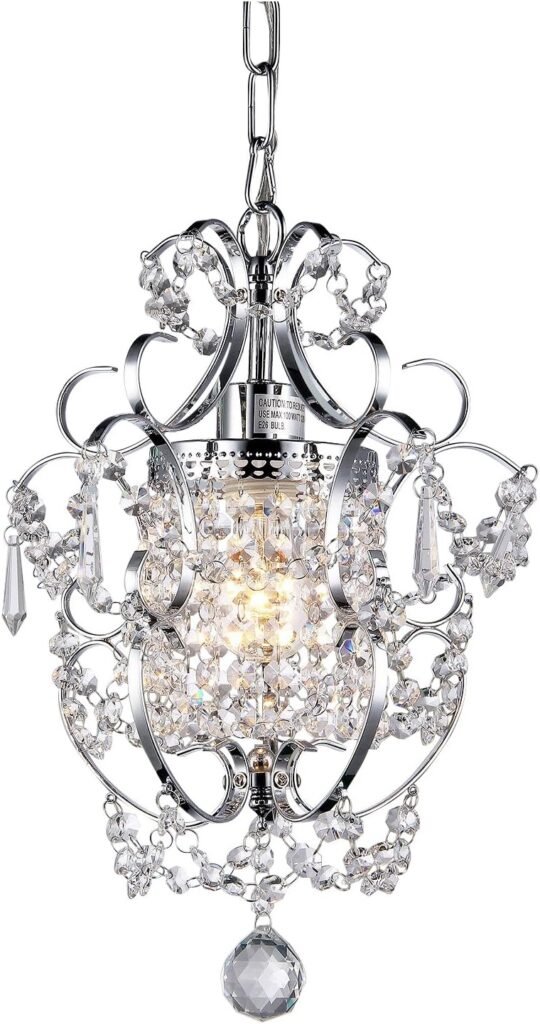 Whse of Tiffany RL4025 Jess Crystal Chandelier, 1 11 x 15, Chrome